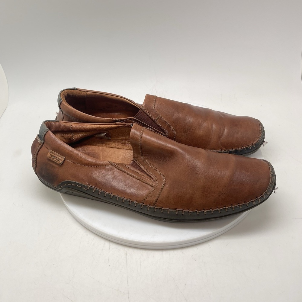 Pikolinos Azores Loafers Mens 45 EU US 12 Brandy Brown Leather Driving Shoes